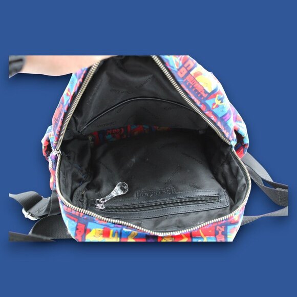 Retro Pin-Up Girl State Print Backpack Travel Bag Vintage Style Calvin Klein - Picture 3 of 5